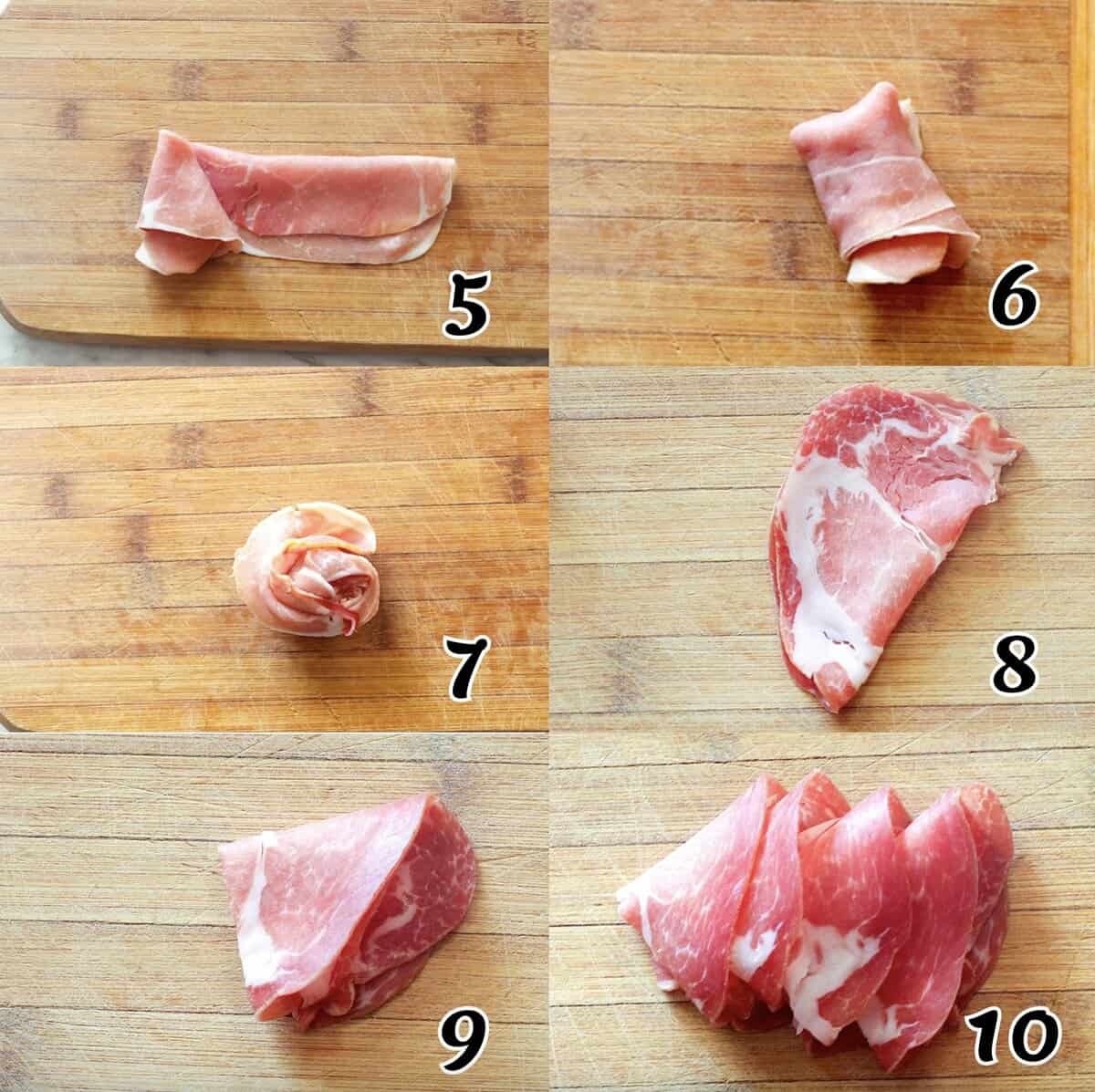 Continue folding your deli meats