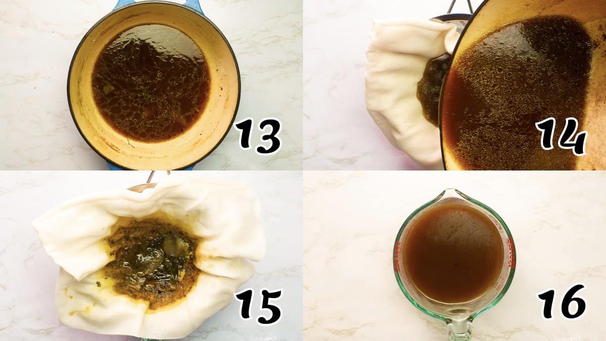 Strain and store your delicious beef broth