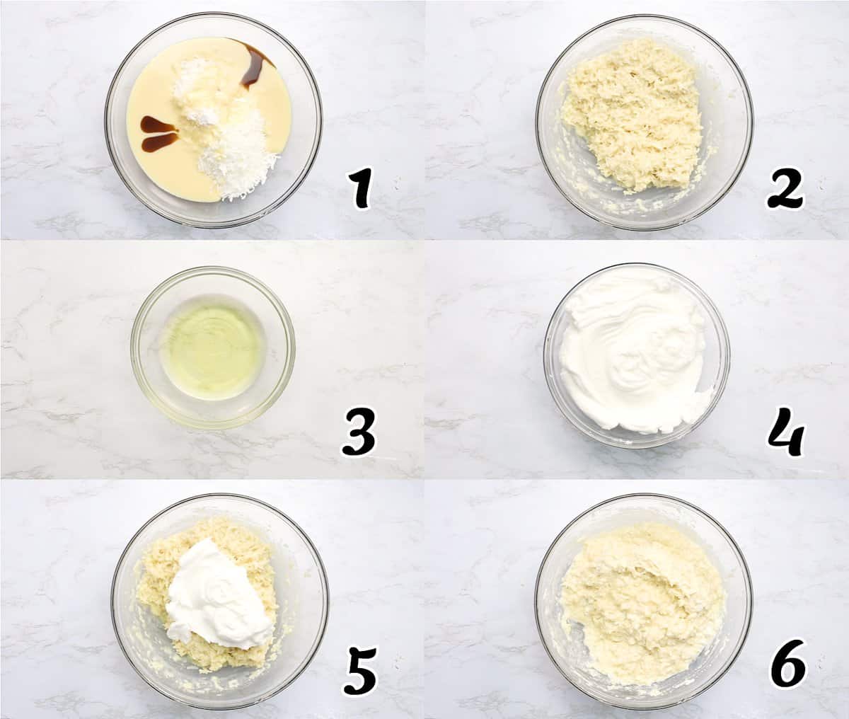 Mix the sweetener, beat the egg whites, and mix the whole.