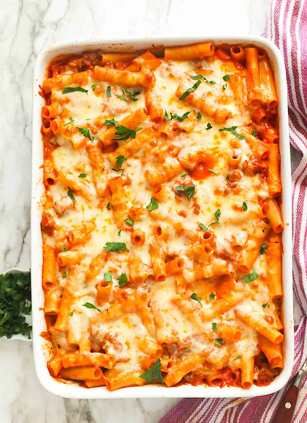Baked Ziti fresh from the oven