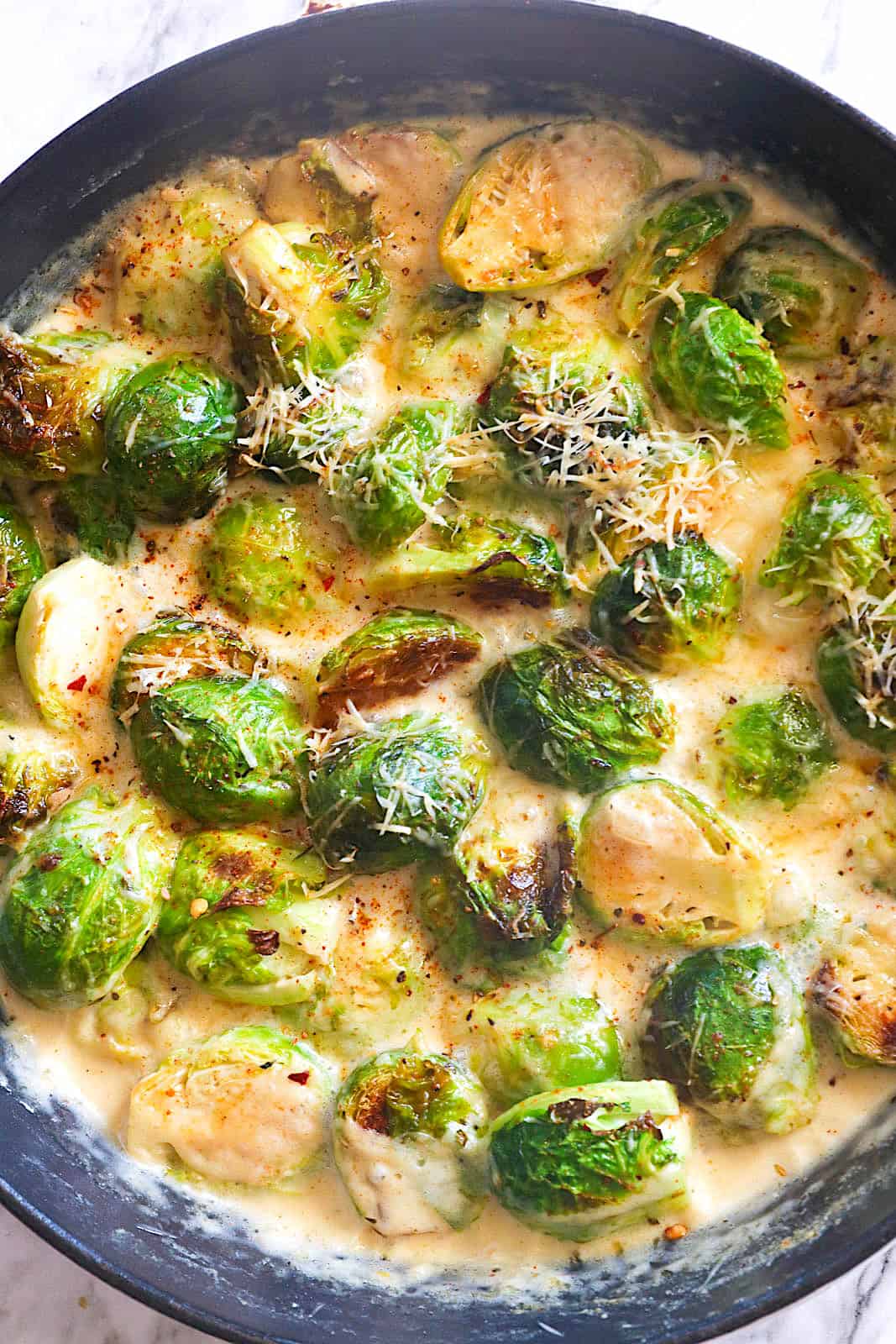 Freshly baked and creamy Brussels sprouts for the win