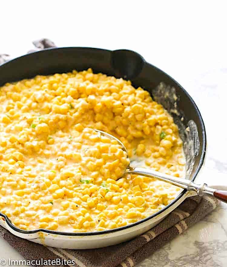 Fresh and hot creamed corn for the ultimate southern side dish