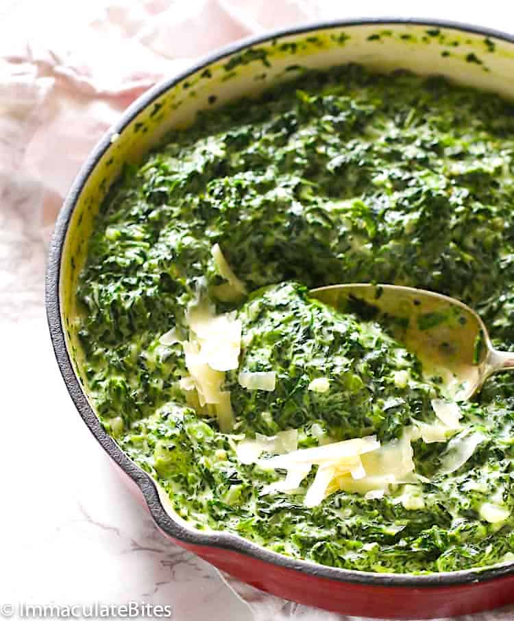 Mouthwatering creamed spinach