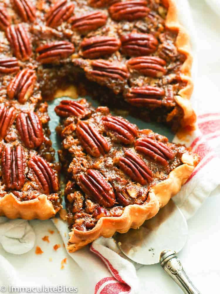 Enjoying a slice of decandent Pecan Pie