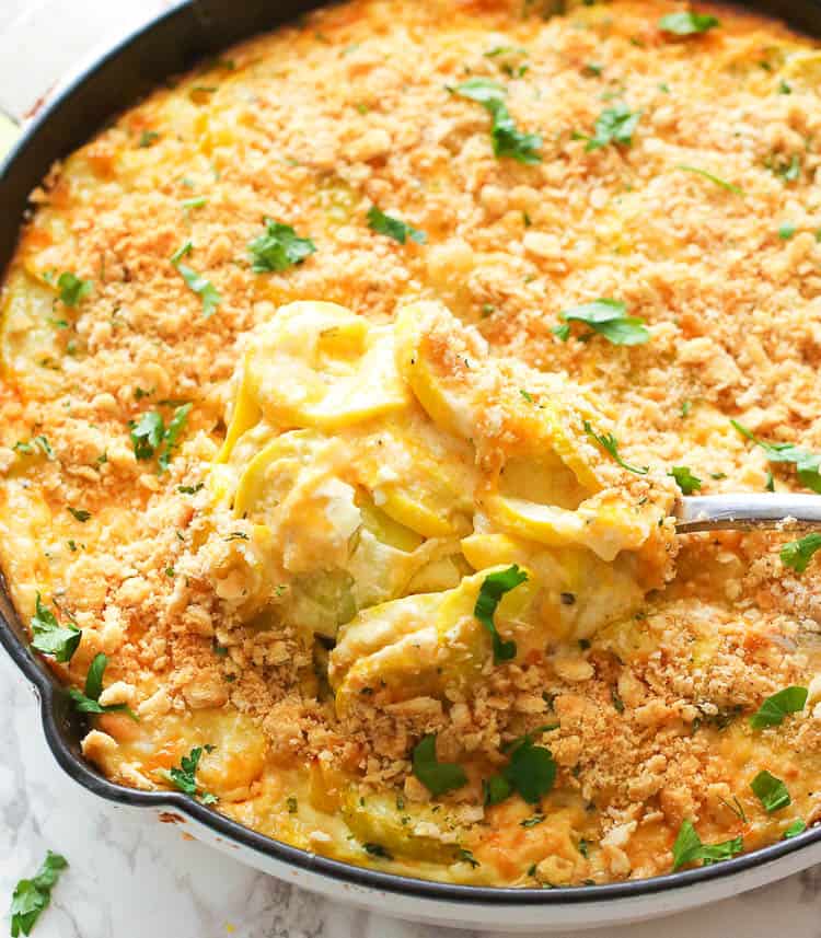 Yellow Squash Casserole – classic Southern side dish made with sweet yellow squash