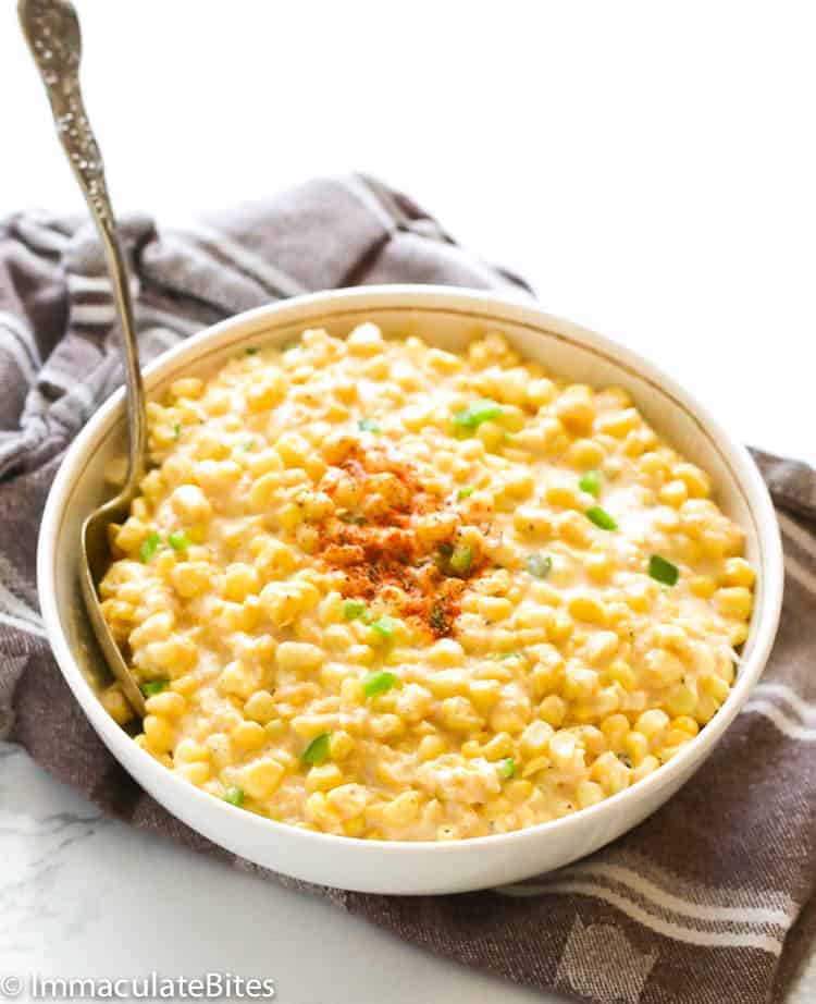 Creamy and appetizing creamed corn