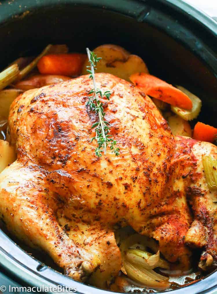 Super easy slow cooker chicken for an easy crockpot meal