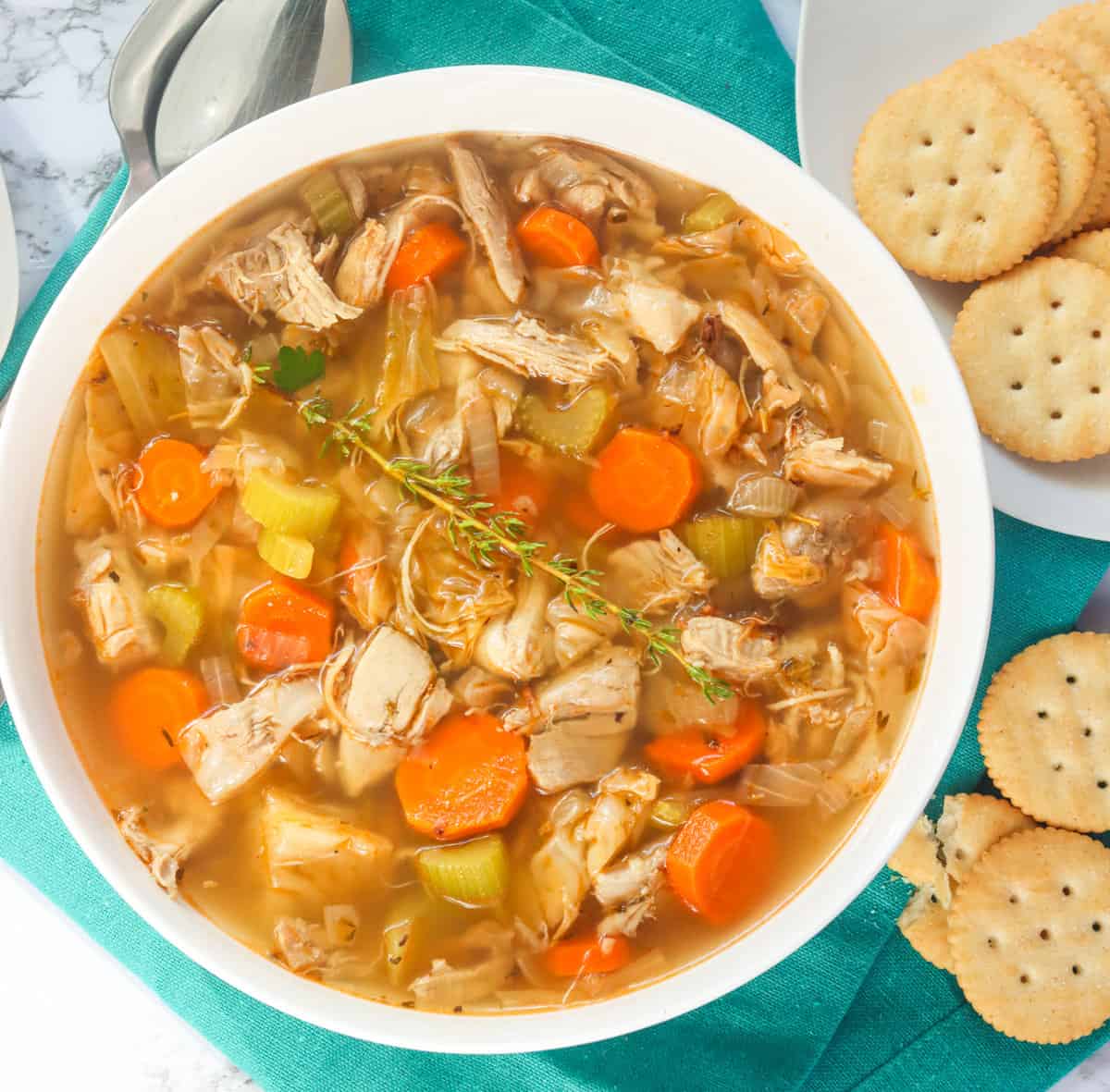 Chicken cabbage soup full of flavor and nutrition