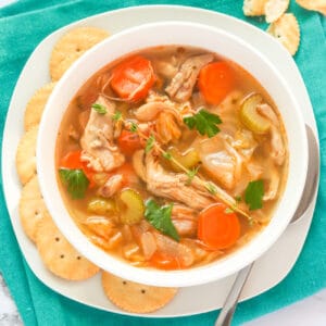 A comforting bowl of nutritious chicken cabbage soup