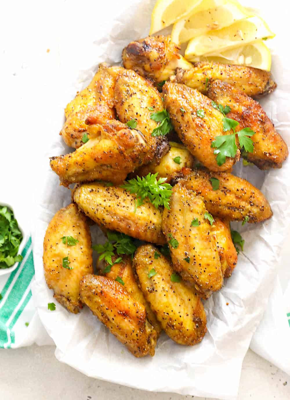 Fresh lemon pepper chicken wings for the big party