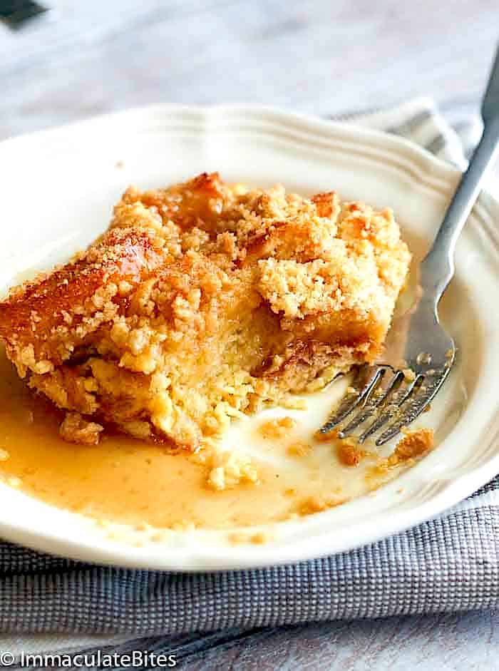 Enjoying a plate of baked French toast casserole