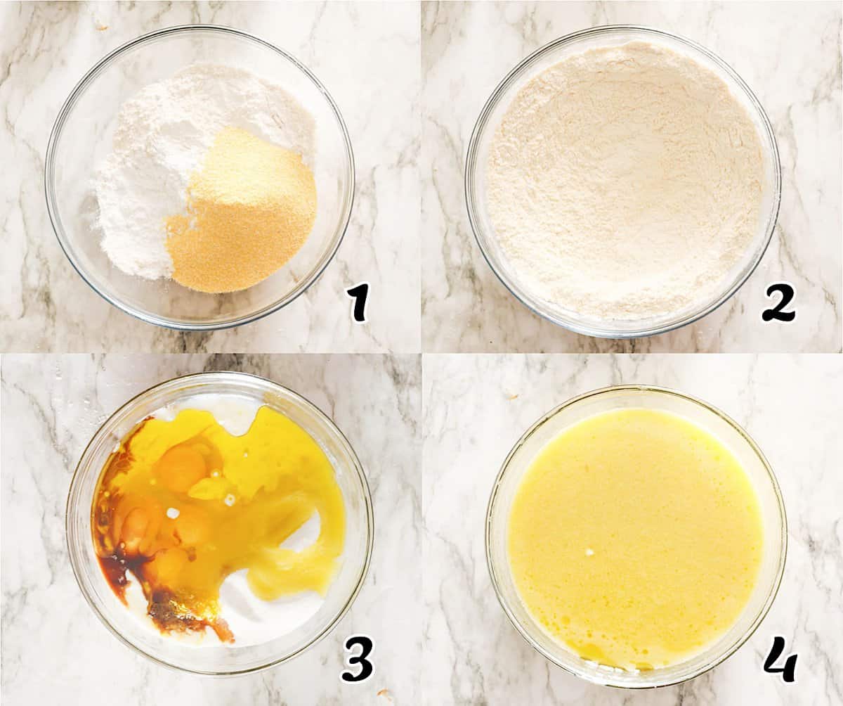 Mix dry and wet ingredients