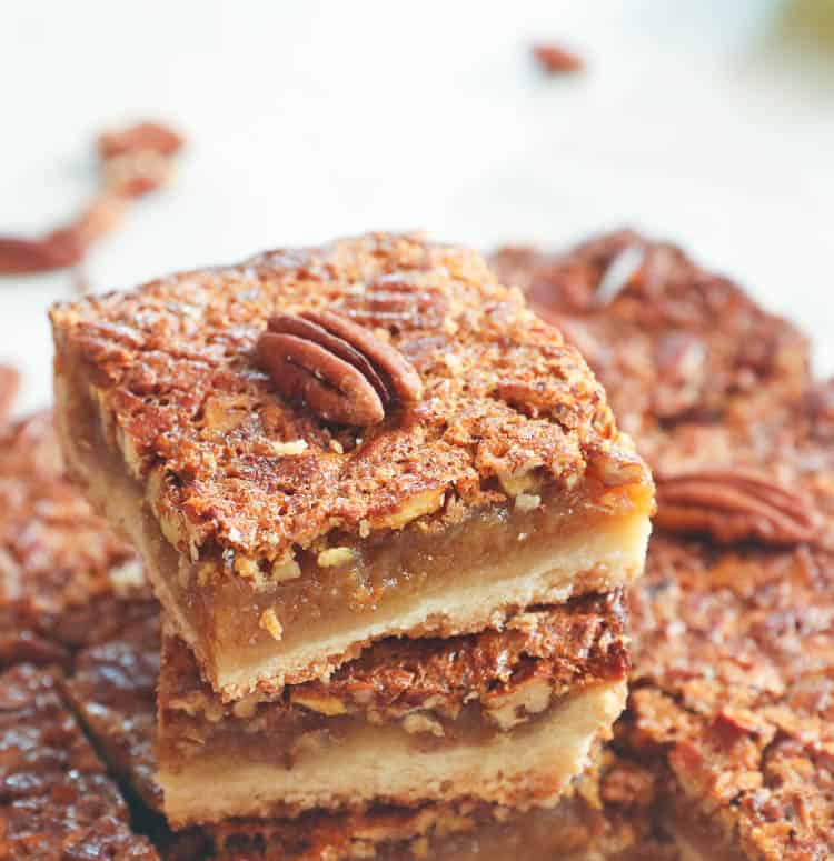 Snacking on delicious Pecan Pie Bars