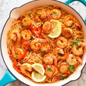 Seafood pasta ready to serve