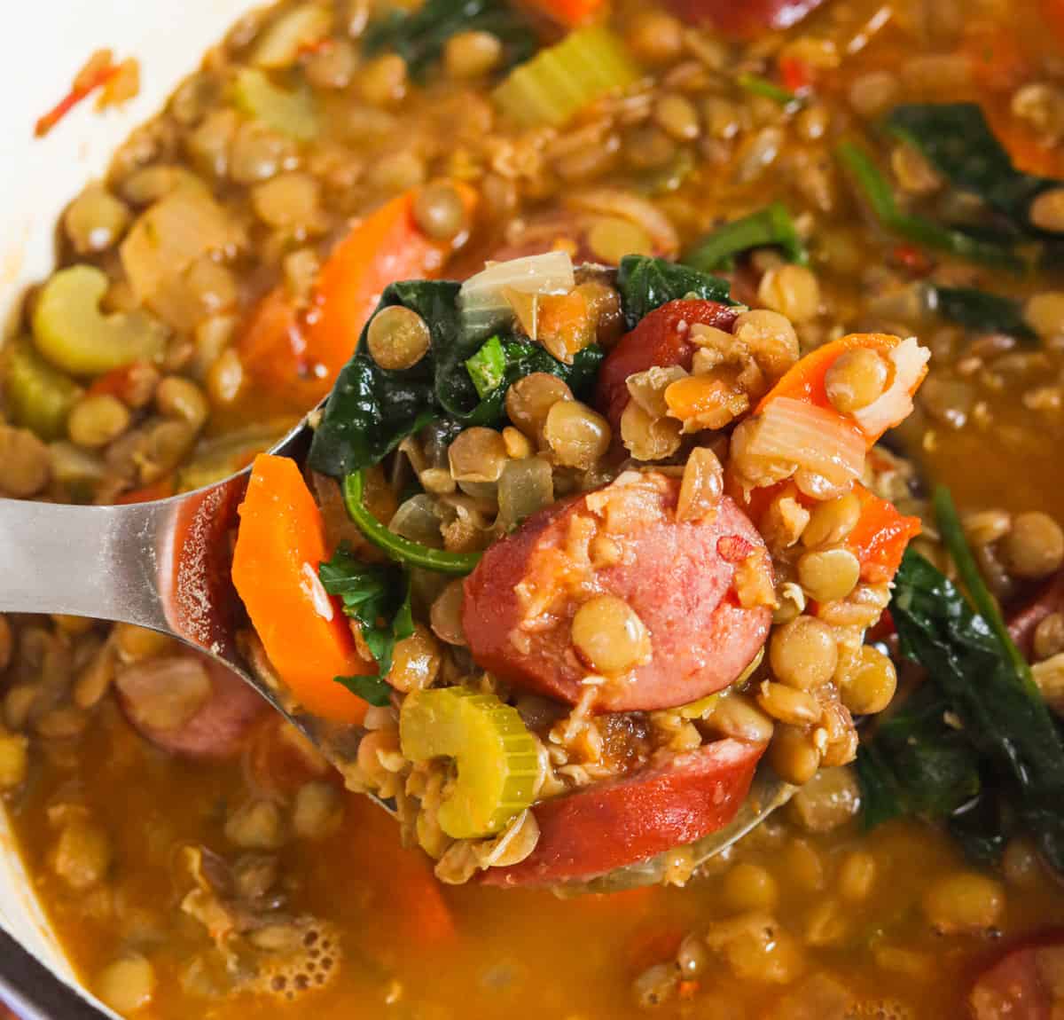 Enjoy- Sausage Lentil Soup 