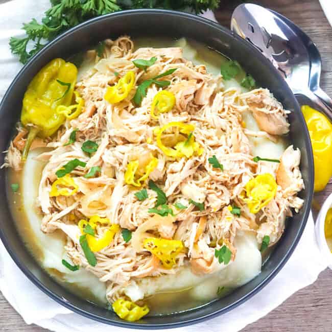 A steaming bowl of Mississippi Chicken