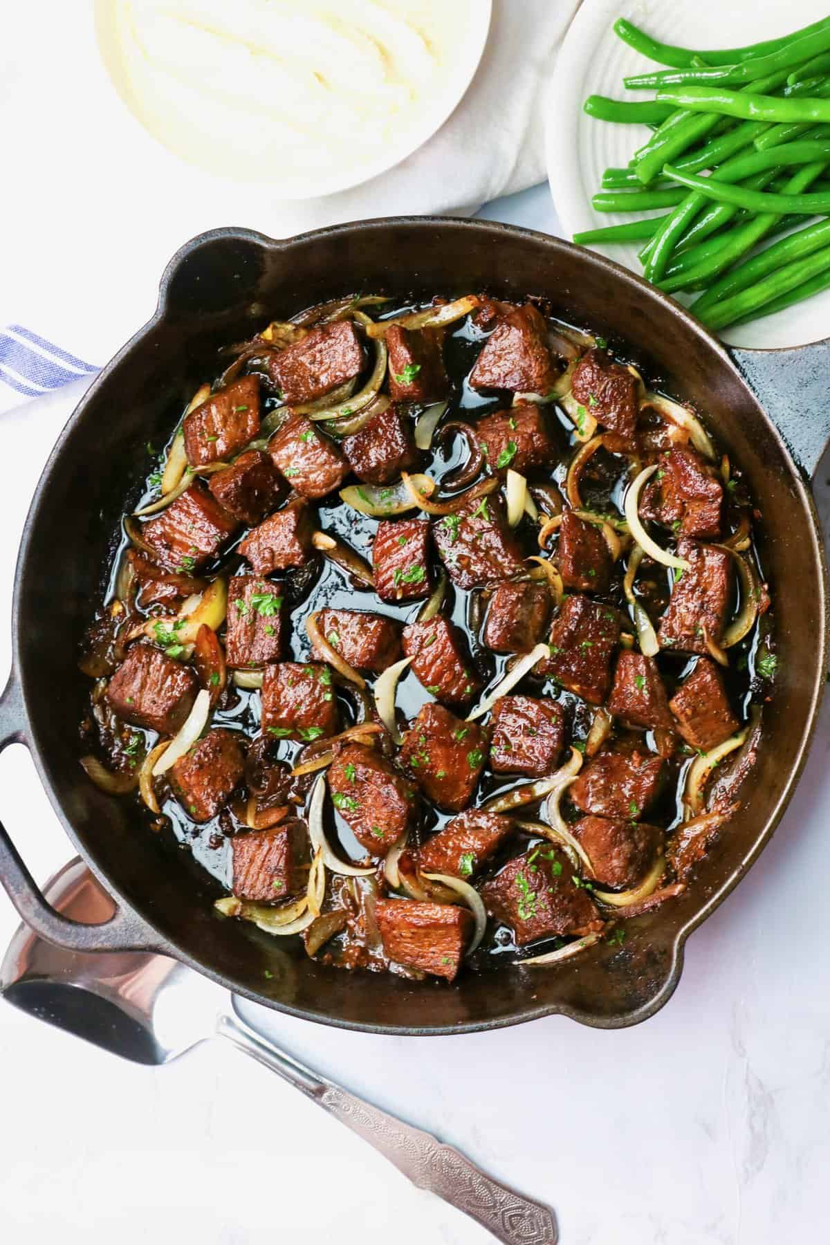 Deliciously tender steak tips