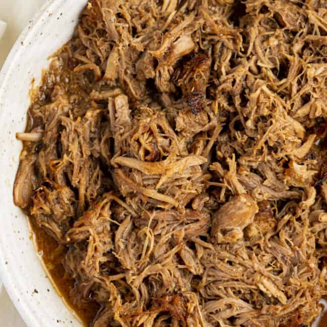 Insanely easy pulled pork ready for your favorite sandwich