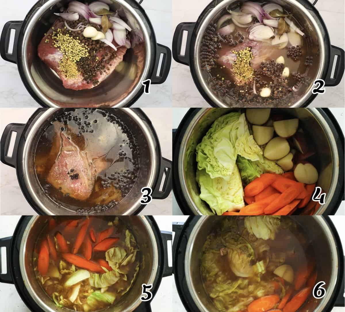 Pressure cook the meat, then cook your veggies