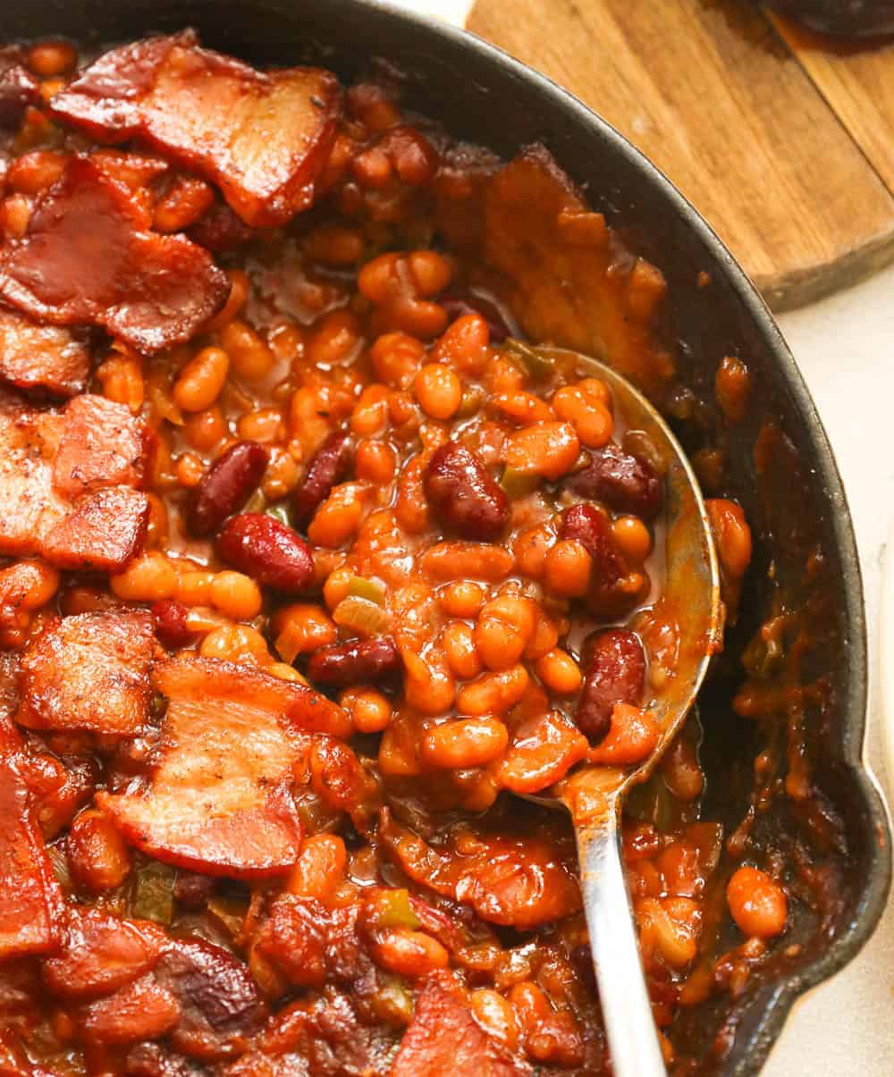 Southern Baked Beans with Bacon packed with smoky-sweet-tangy flavors