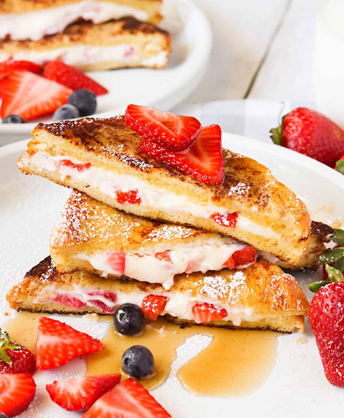 French toast stuffed with maple syrup