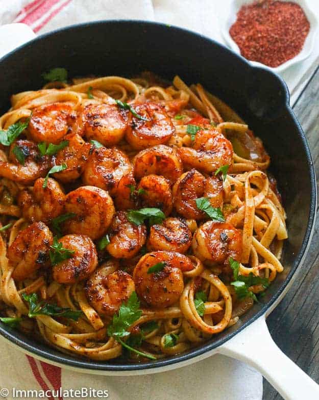Blackened Shrimp Pasta -  every bit as good as what you get in a restaurant