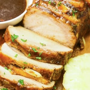 Slow cooker pork loin ramped up with pineapple and balsamic vinegar