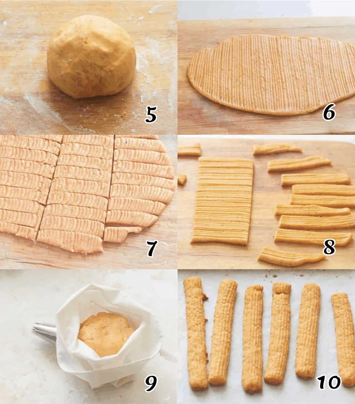 Bake the dough into a stick shape