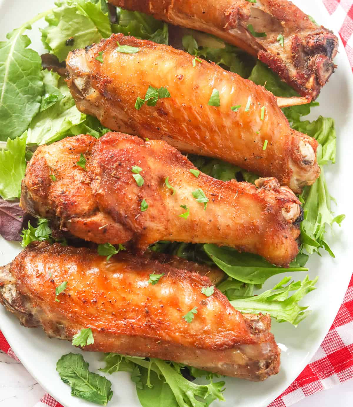 Freshly fried turkey wings perfect for an appetizer or main course