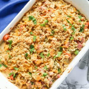 Fresh from the oven soul food ham casserole