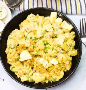 Deviled egg potato salad perfect for the family cookout