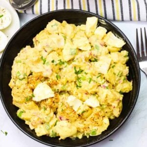 Deviled egg potato salad perfect for the family cookout