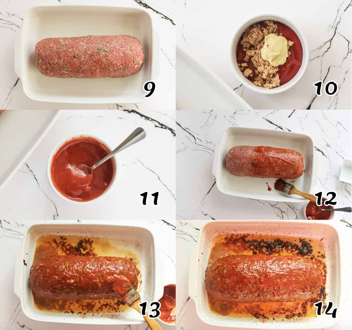 Glaze the meatloaf and bake it
