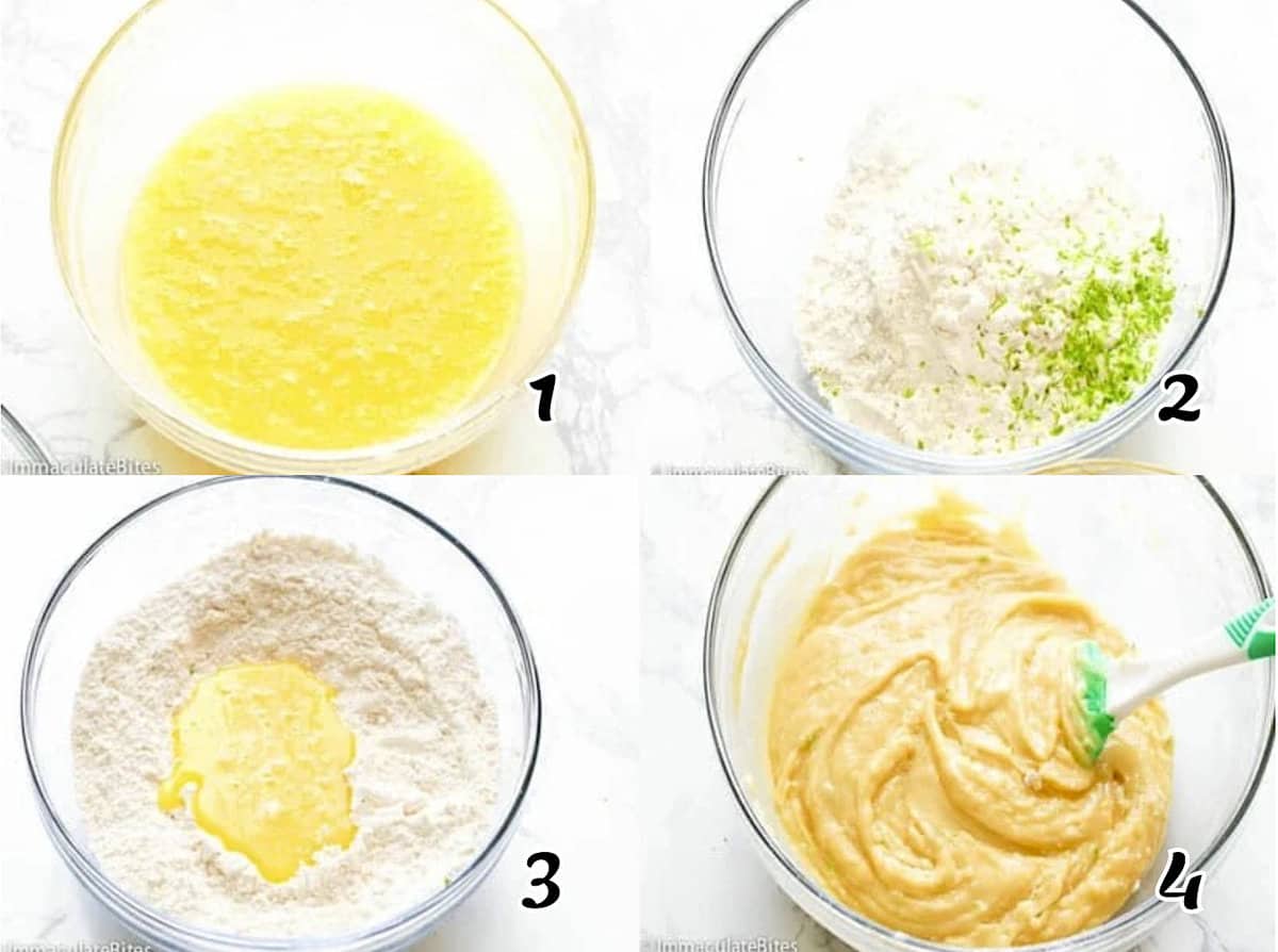 Mix the wet and dry ingredients