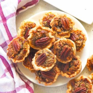 A plateful of insanely delicious mini pecan pies