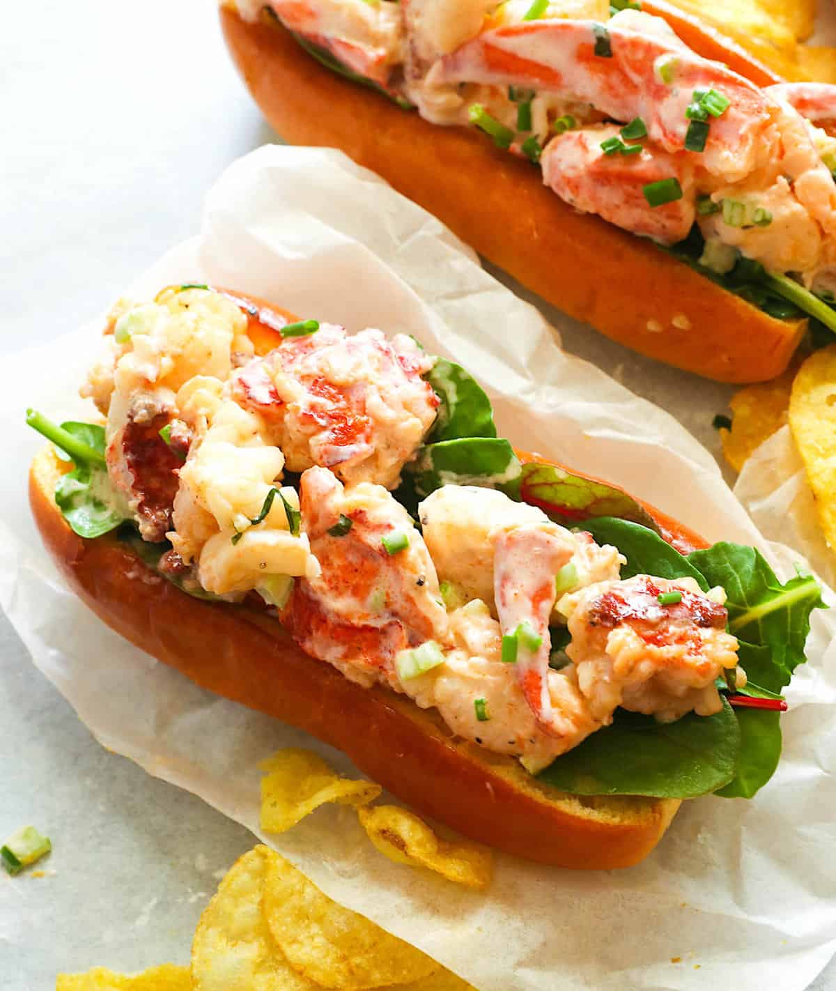 Drool-worthy lobster rolls ready to wrap and roll