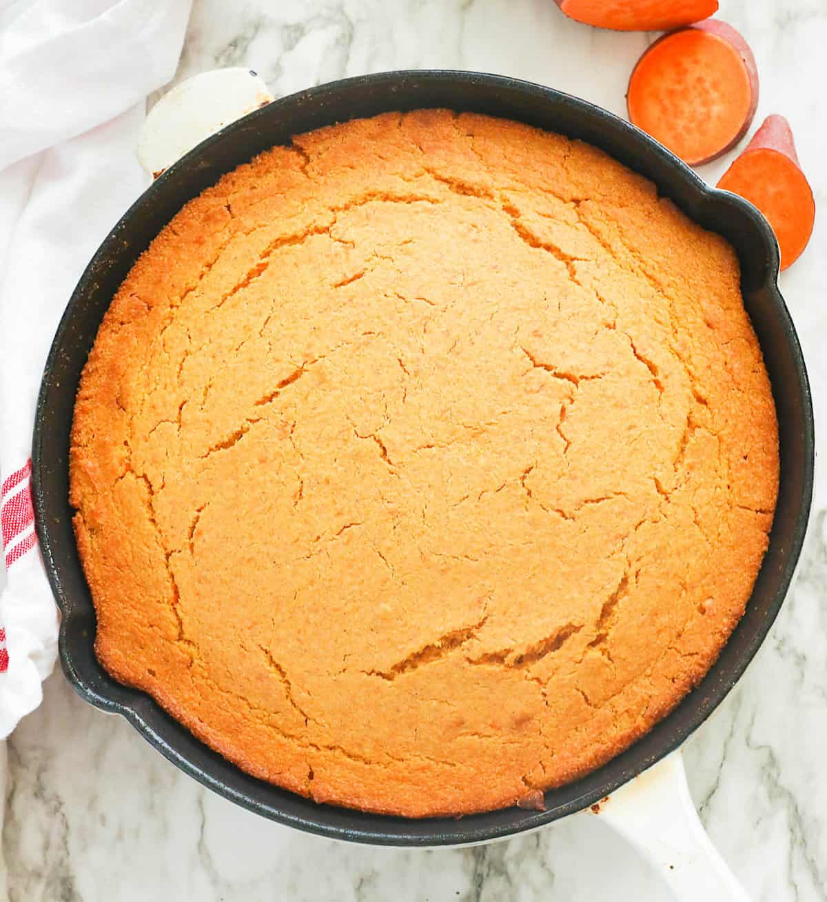 Serving up insanely delicious sweet potato cornbread