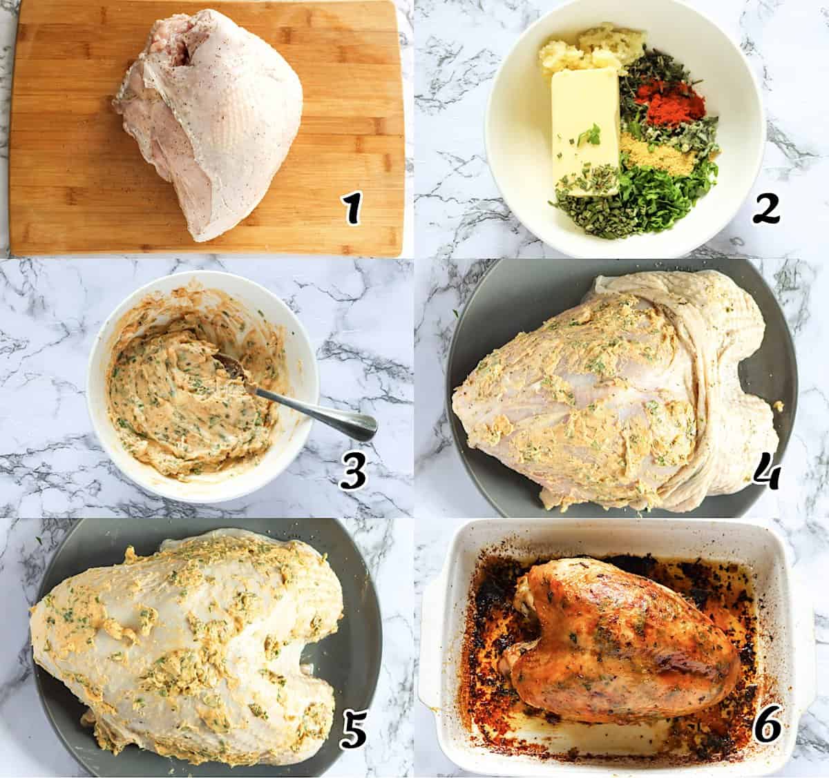 Make the herbed butter slather your poultry, and bake