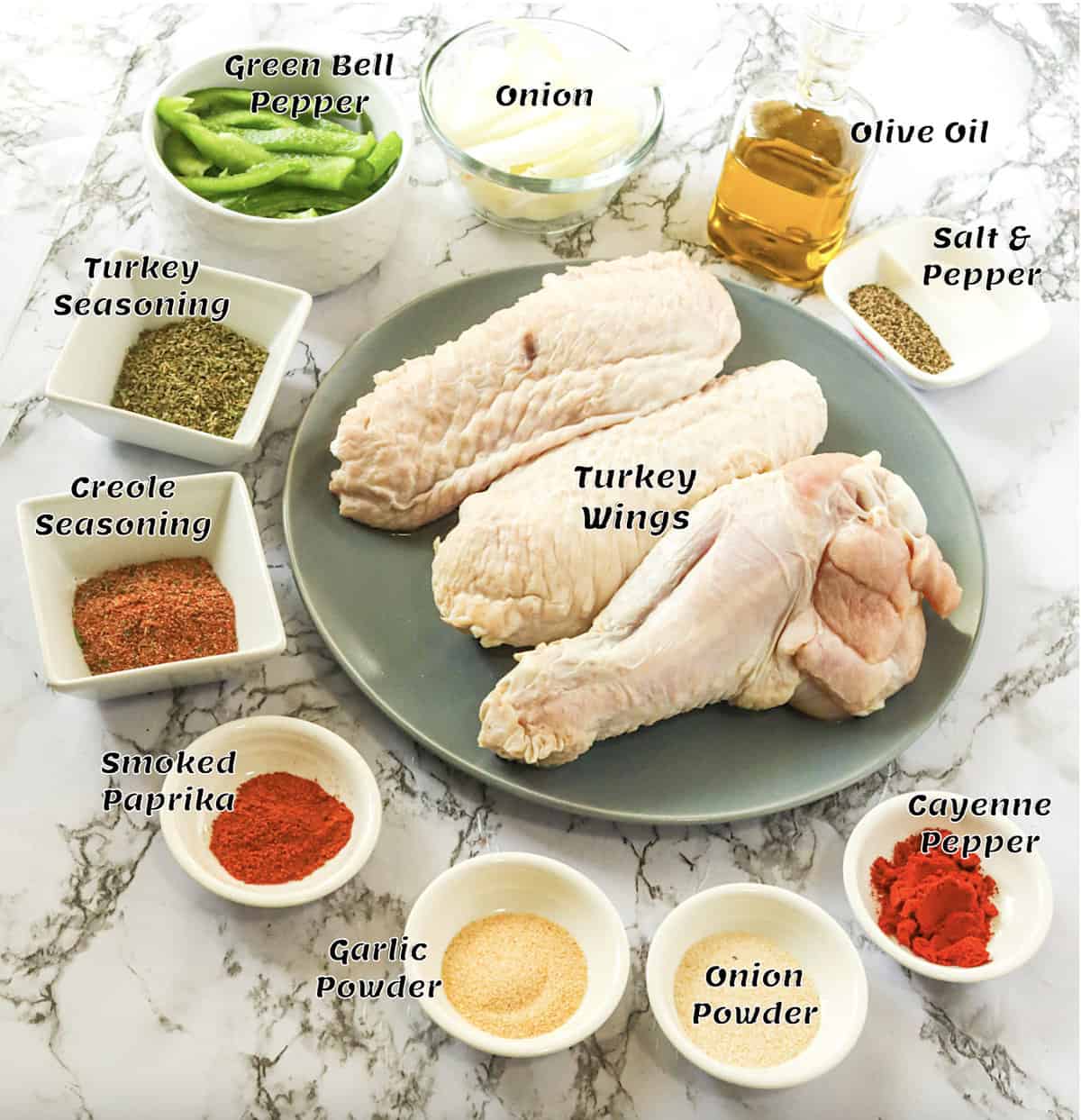 What you need to make smothered turkey wings