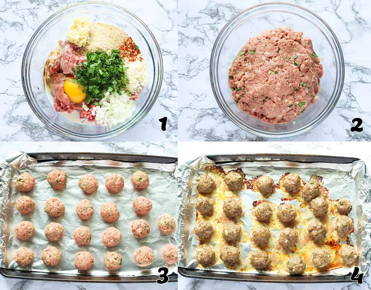 Prep the meatball ingredients