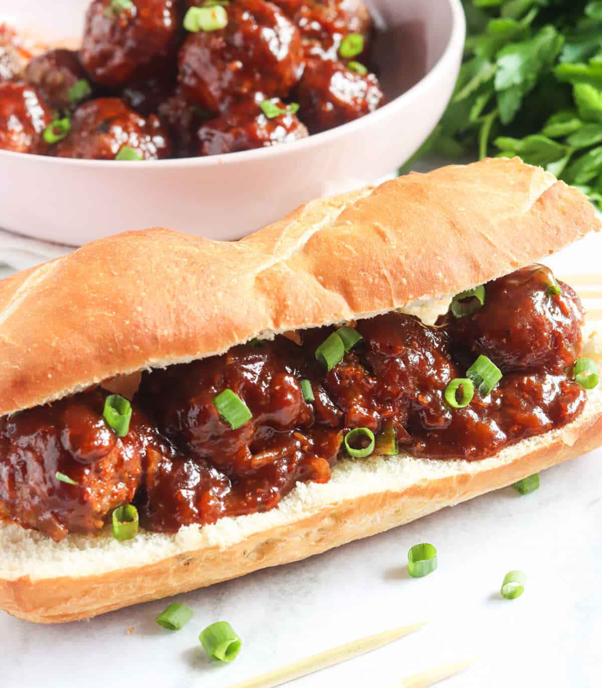 BBQ meatball sandwich for the perfect cookout delicacy