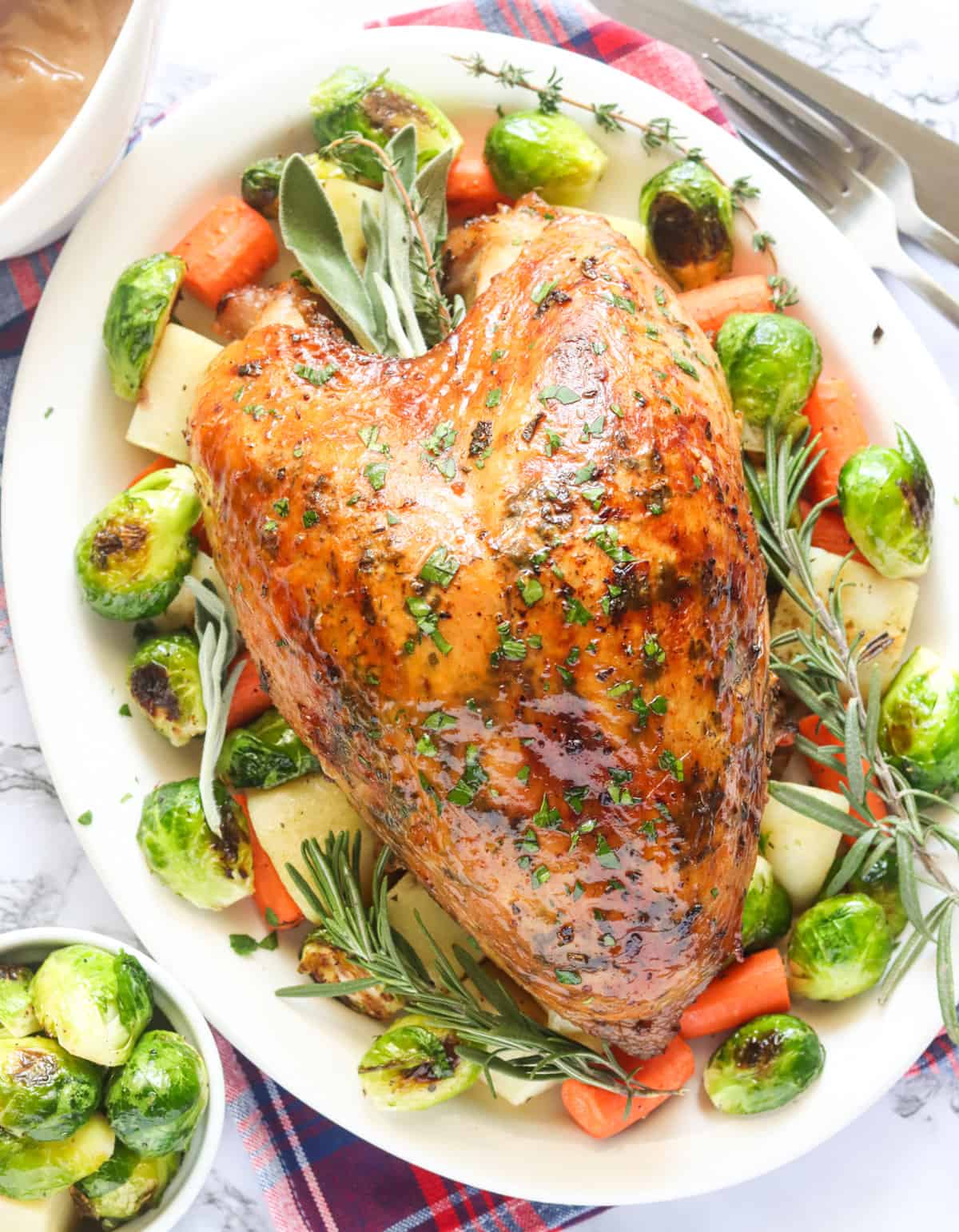 Roast Turkey Crown, tender, juicy turkey breast bursts with flavor