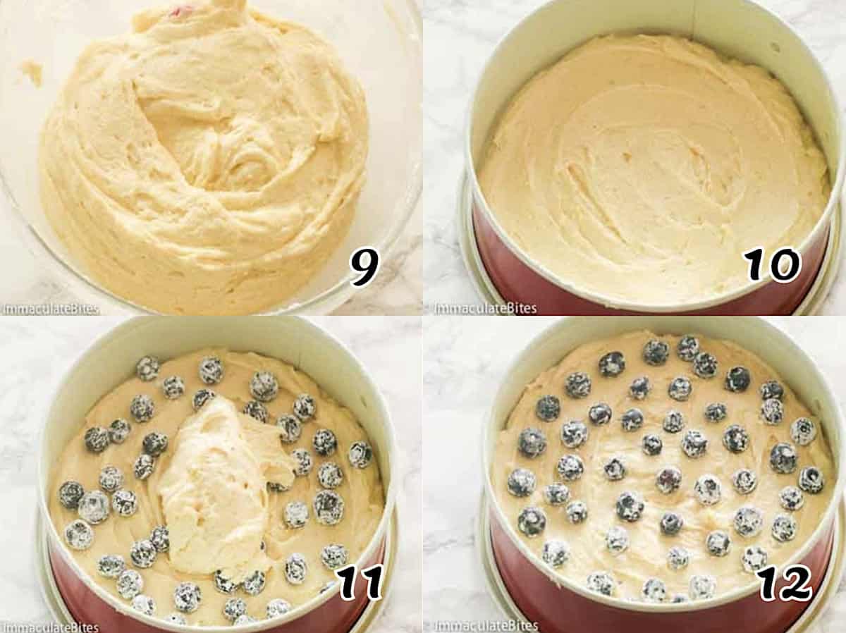 Assembly and baking your lemon blueberry pound cake