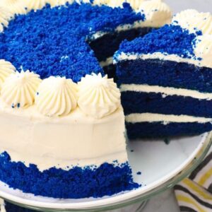 Blue Velvet Cake Recipe with Cream Cheese Frosting