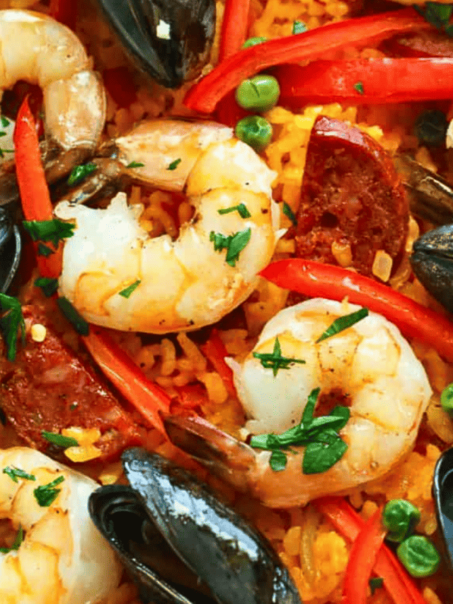 Seafood Paella Recipe with Shrimp and Mussels Immaculate Bites