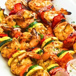 This Grilled Shrimp Skewers recipe also has well-seasoned veggies (2)