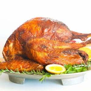 Juicy, tender deep fried turkey ready to enjoy