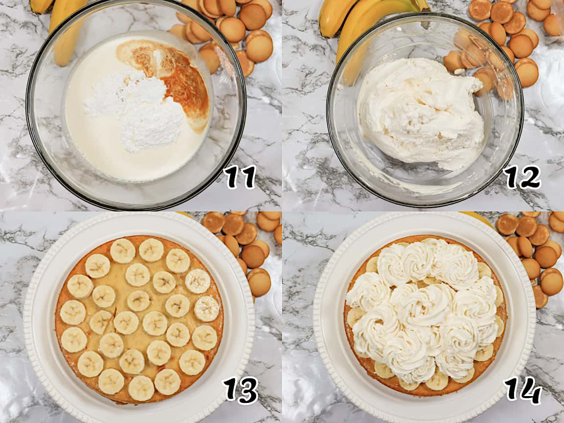 Make the whipped cream and banana topping