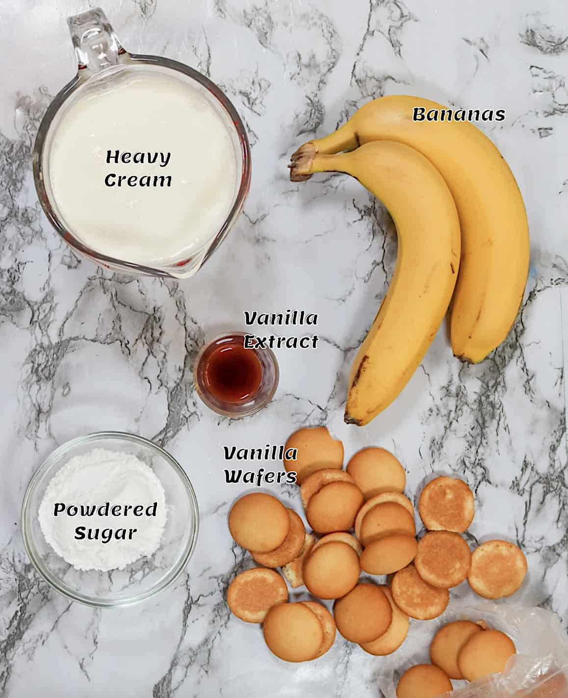 Recipe ingredients for banana pudding cheesecake