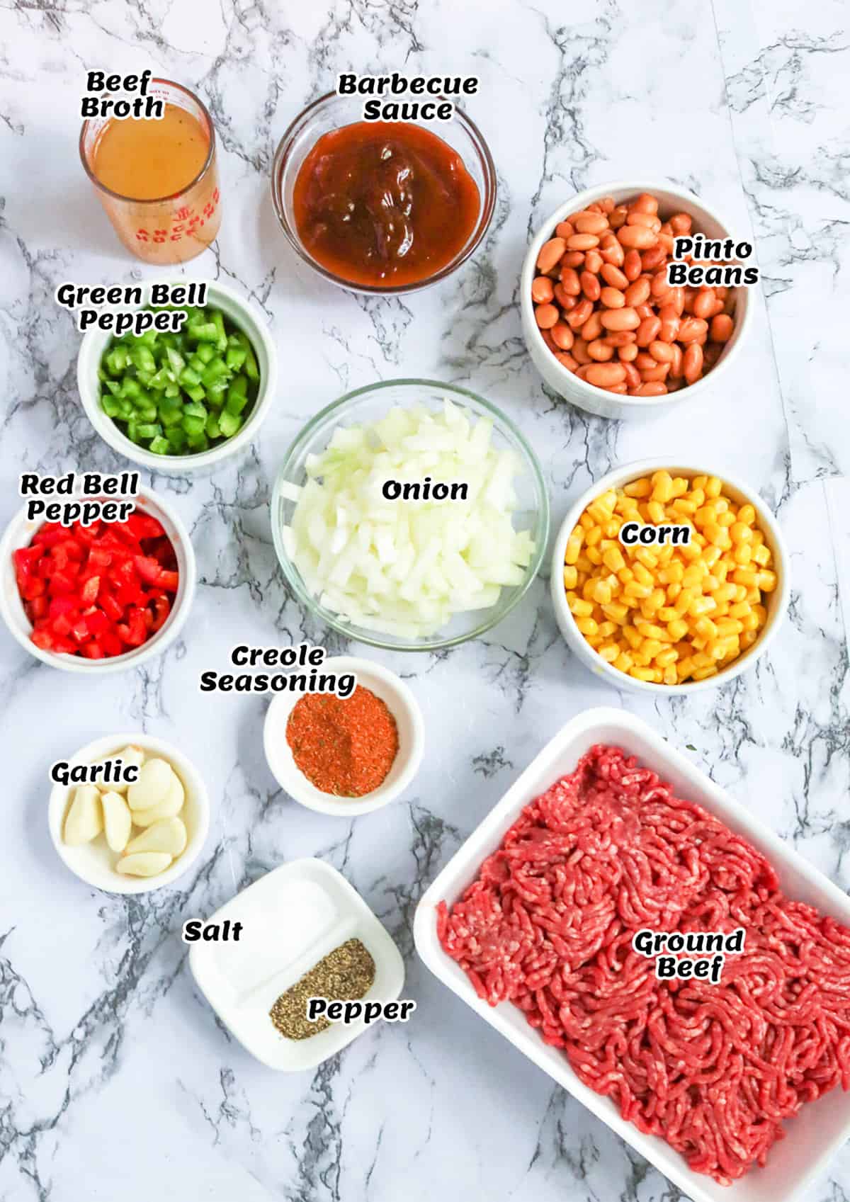 Recipe Ingredients for Cowboy Casserole Cornbread